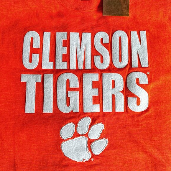MITCHELL & NESS Men's NCAA Clemson Tigers Orange Embroidered T-Shirt Size XL NEW - Picture 2 of 6
